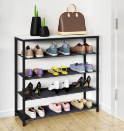 Vcm Metal Wood Shoe Rack 4 Compartments Taliro - thumbnail 3