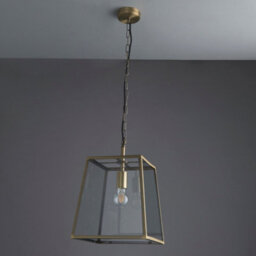 Anson Lighting Hetford Matt Antique Brass And Clear Glass Single Light Ceiling Pendant - thumbnail 8