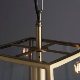 Anson Lighting Hetford Matt Antique Brass And Clear Glass Single Light Ceiling Pendant - thumbnail 6