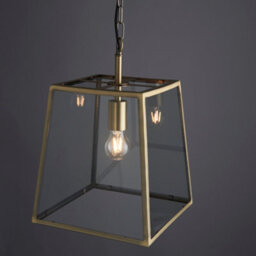 Anson Lighting Hetford Matt Antique Brass And Clear Glass Single Light Ceiling Pendant - thumbnail 7