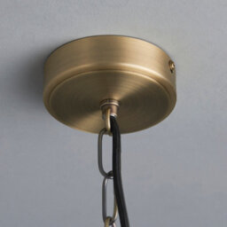 Anson Lighting Hetford Matt Antique Brass And Clear Glass Single Light Ceiling Pendant - thumbnail 4
