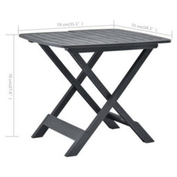 Walplus Folding Garden Table Anthracite 79X72X70 Cm Plastic - thumbnail 6