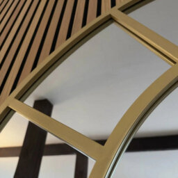 Jōbū Jobu Home - Mio - Gold Metal Arched Window Mirror - 95Cm X 120Cm - thumbnail 3