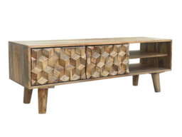 Buttercup Farm Geometric Tv Unit - Mango Wood - L35 X W118 X H41 Cm - Mango Light Finish - thumbnail 4