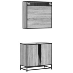Berkfield 2 Piece Bathroom Furniture Set Grey Sonoma Engineered Wood - thumbnail 7