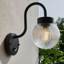 Luminosa Eldon Globe Wall Lamp Textured Black, Ip44 - thumbnail 2