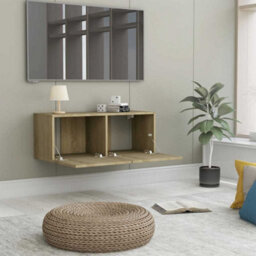 Berkfield Sturdy Tv Cabinet Sonoma Oak 80X30X30 Cm Engineered Wood - thumbnail 3