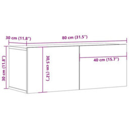 Berkfield Sturdy Tv Cabinet Sonoma Oak 80X30X30 Cm Engineered Wood - thumbnail 9