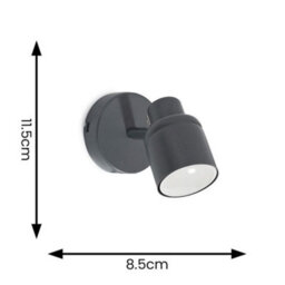 Valuelights Benton Grey Single Ip44 Bathroom Wall Spotlight And Cool Bulb - thumbnail 8