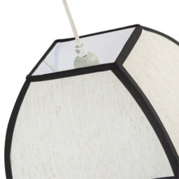 Happy Homewares Vintage Victorian Square Lamp Shade In Oatmeal Linen And Black Trim - thumbnail 4