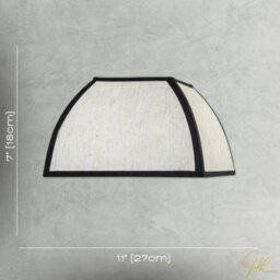 Happy Homewares Vintage Victorian Square Lamp Shade In Oatmeal Linen And Black Trim - thumbnail 7
