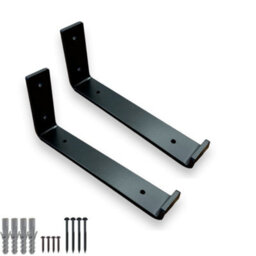 Mkgt Handcrafted Rustic Wooden Floating Shelves, Solid Wood, Made In Uk Wall Mounted Shelf (Black Set Of 2, 100Cm) - thumbnail 4