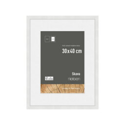 Nielsen Skava 30 X 40Cm White Wooden Picture Frame A4 With Mount, Float Glass And Push/turn Clips