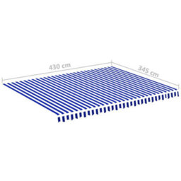 Walplus Replacement Fabric For Awning Garden Sun Shade Canopy Gazebo For Back Door, Porch, Patio Blue And White 4.5X3.5 M - thumbnail 6