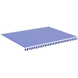 Walplus Replacement Fabric For Awning Garden Sun Shade Canopy Gazebo For Back Door, Porch, Patio Blue And White 4.5X3.5 M - thumbnail 2