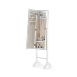 Julian Bowen Prima White Rectangular Freestanding Mirror With Hidden Internal Jewellery Storage, Height: 144 X Width: 34 X Depth: 35Cm - thumbnail 4