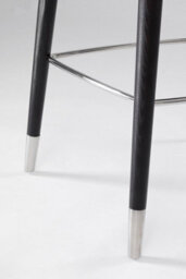 my furniture Rossini Bar Stool - Black, Velvet Upholstery, Solid Ash Legs, Chrome Footrest - thumbnail 4