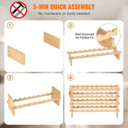 36 Bottle Stackable Modular Wine Rack Bamboo Wood - thumbnail 5
