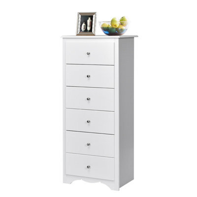 Costway Chest Of Drawers Free Standing 6 Drawers Wooden Storage Cabinet W/ Metal Handles - image 1