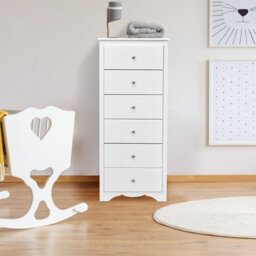 Costway Chest Of Drawers Free Standing 6 Drawers Wooden Storage Cabinet W/ Metal Handles - thumbnail 4