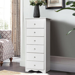 Costway Chest Of Drawers Free Standing 6 Drawers Wooden Storage Cabinet W/ Metal Handles - thumbnail 3