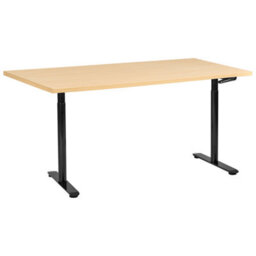 Beliani Manual Adjustable Standing Desk Destinas Black/ Light Brown 160 Cm 72 Cm - thumbnail 1