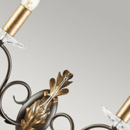 Luminosa Lighting Elstead Amarilli 2 Light Indoor Candle Wall Light Gold, Floral Leaves Design , E14 - thumbnail 5