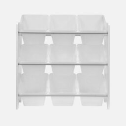 Sweeek - Children's Toy Storage Unit With 9 Baskets Tobias White 64X29.5X60 Cm - thumbnail 2