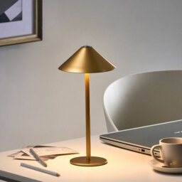 Wyld And Coco Lumina Rechargeable Wireless Table Lamp Gold Usb-C Port - Touch Dimmer, 3 Colour Temps - thumbnail 2