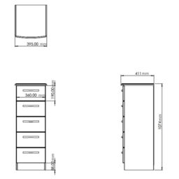 Santander Ready Assembled Matt Beige & Oak 5 Drawer Wide Bedside Chest (H)1074mm (W)395mm (D)411mm - thumbnail 5