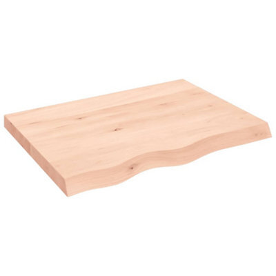 Berkfield Wall Shelf 80X60X6 Cm Untreated Solid Wood Oak - image 1