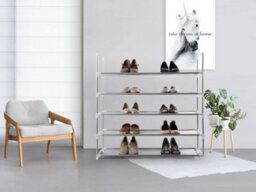 Ehc Shoe Rack 5 Tier, Shoe Storage Organiser, Stackable Shoe Rack, Shoe Shelf For Hallway, Living Room, Bedroom - thumbnail 3