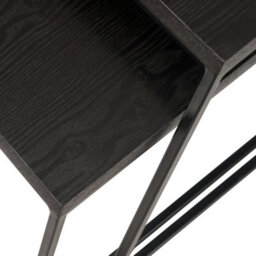 Pacific Lifestyle Nest Of 2 Black Ash And Metal Coffee Tables, Nesting Set For Living Room, Mashiko - thumbnail 9