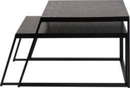 Pacific Lifestyle Nest Of 2 Black Ash And Metal Coffee Tables, Nesting Set For Living Room, Mashiko - thumbnail 2