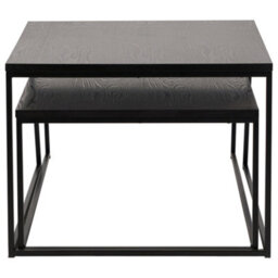 Pacific Lifestyle Nest Of 2 Black Ash And Metal Coffee Tables, Nesting Set For Living Room, Mashiko - thumbnail 5