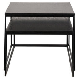 Pacific Lifestyle Nest Of 2 Black Ash And Metal Coffee Tables, Nesting Set For Living Room, Mashiko - thumbnail 6