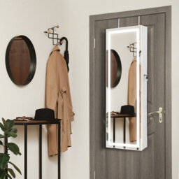 Costway 120Cm Full Length Mirror Jewelry Cabinet Door Hanging/wall Mounted Mirror W/ 3-Color Lights - thumbnail 4
