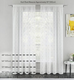 "Tyrone Textiles Rhodes Charcoal Linen-Look Sheer Voile Panels - Pair 140 X 229Cm (55X90"")" - thumbnail 4