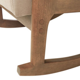 Wyld And Coco Heritage Rockhaven Beige Fabric Rocking Chair With Rubberwood Legs - W66 X D79 X H82Cm - thumbnail 9