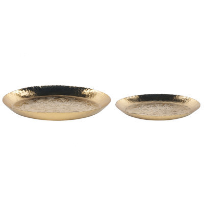Beliani Set Of 2 Trinket Dishes Sadane Metal Gold - image 1