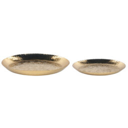 Beliani Set Of 2 Trinket Dishes Sadane Metal Gold - thumbnail 1