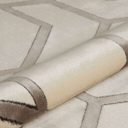 Ivory Light Grey Chequered Geometric Easy To Clean Modern Dining Room Bedroom And Living Room Rug-120Cm X 180Cm - thumbnail 5