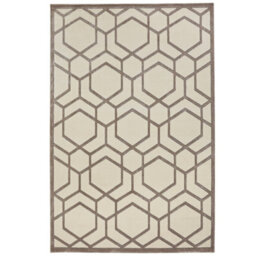 Ivory Light Grey Chequered Geometric Easy To Clean Modern Dining Room Bedroom And Living Room Rug-120Cm X 180Cm - thumbnail 8