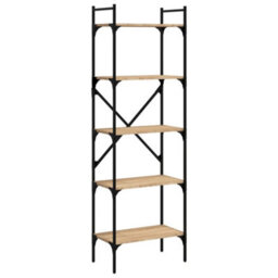 Berkfield Industrial Bookcase 5-Tier Sonoma Oak 56X31.5X174 Cm Engineered Wood - thumbnail 1