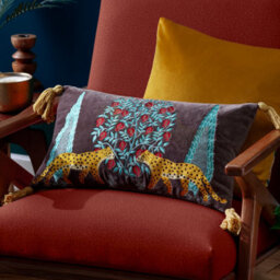 Wylder Tropics Aritra Embroidered Velvet Feather Rich Cushion - thumbnail 6