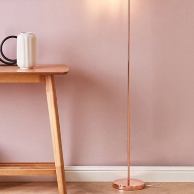 Beliani Arched Floor Lamp With Exposed Bulb, Copper Gloss Finish, 140 Cm Height - image 1