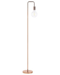 Beliani Arched Floor Lamp With Exposed Bulb, Copper Gloss Finish, 140 Cm Height - thumbnail 2