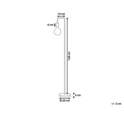 Beliani Arched Floor Lamp With Exposed Bulb, Copper Gloss Finish, 140 Cm Height - thumbnail 8