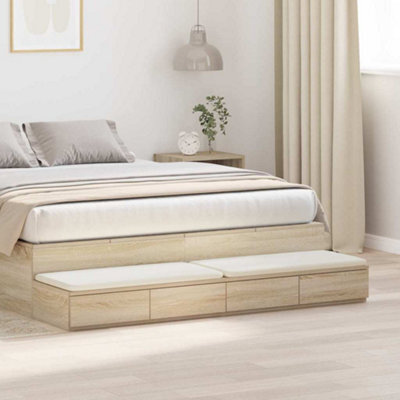Berkfield Bed Drawers Sonoma Oak 150X36,5X16,5 Cm Engineered Wood - image 1