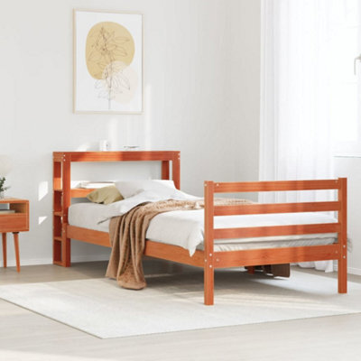 Berkfield Bed Frame Without Mattress Wax Brown 75X190 Cm Small Single Solid Wood Pine - image 1